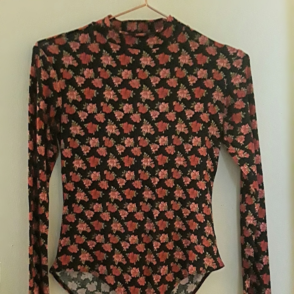 Floral Print Long Sleeve Body Suite*